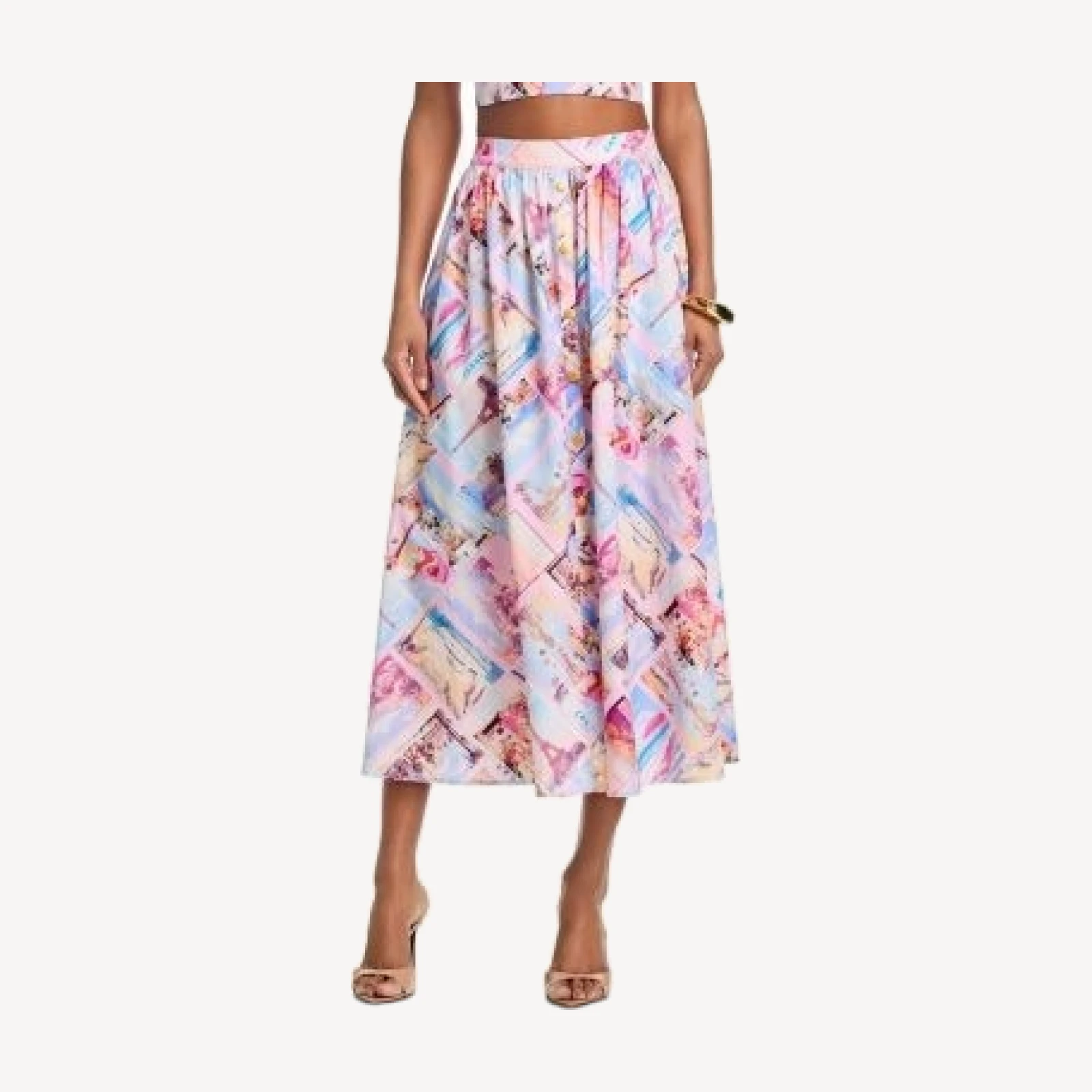 L'Agence Seina Front Placket Midi Skirt