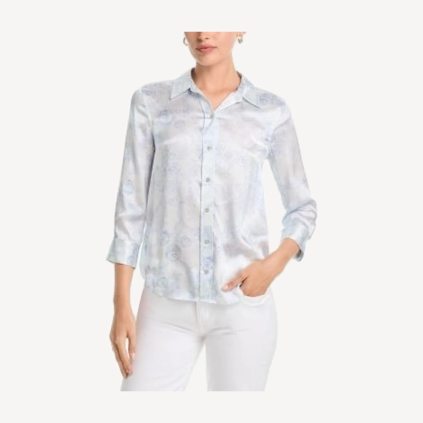 L'Agence Dani Button Front Silk Blouse