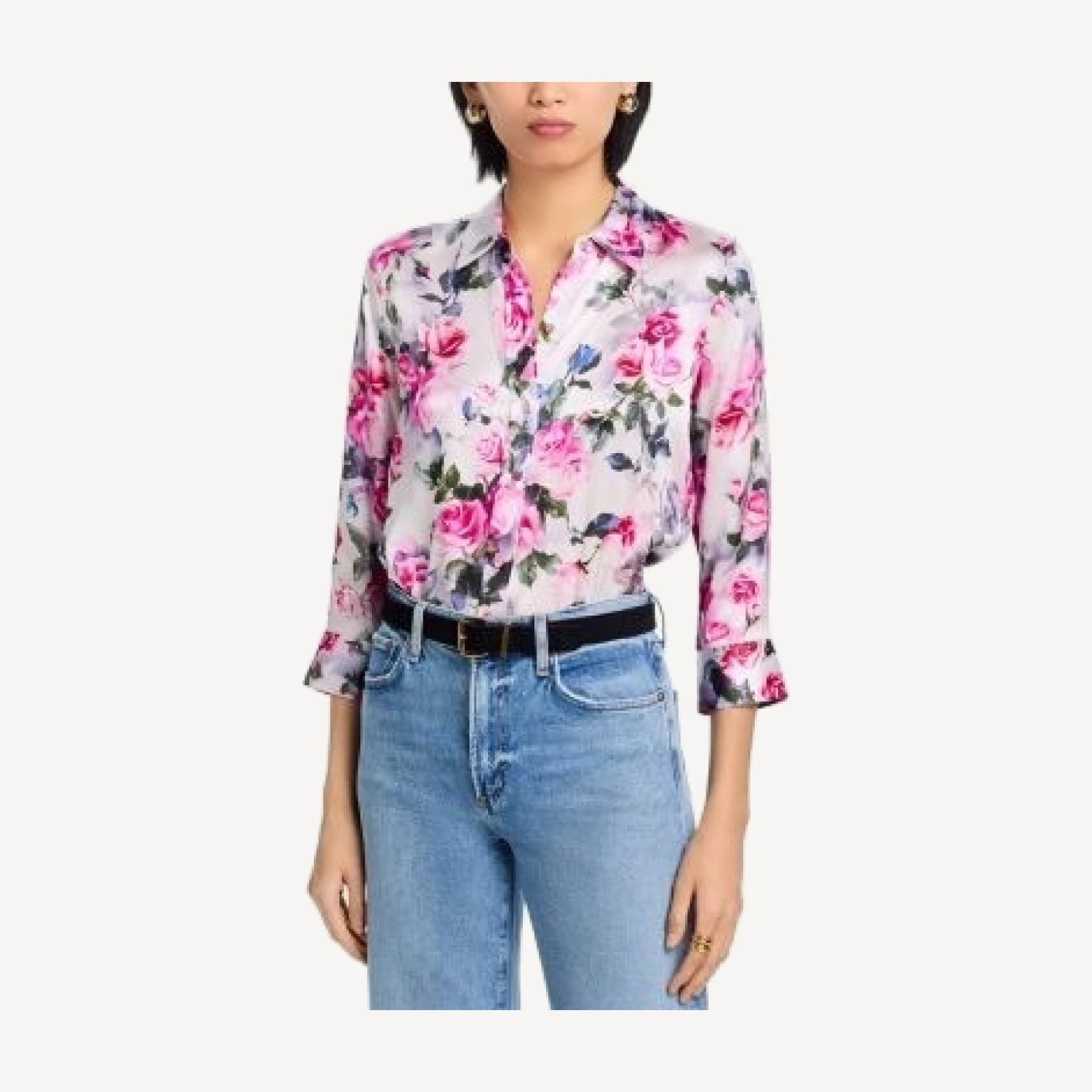 L'Agence Dani Silk 3/4 Sleeve Blouse