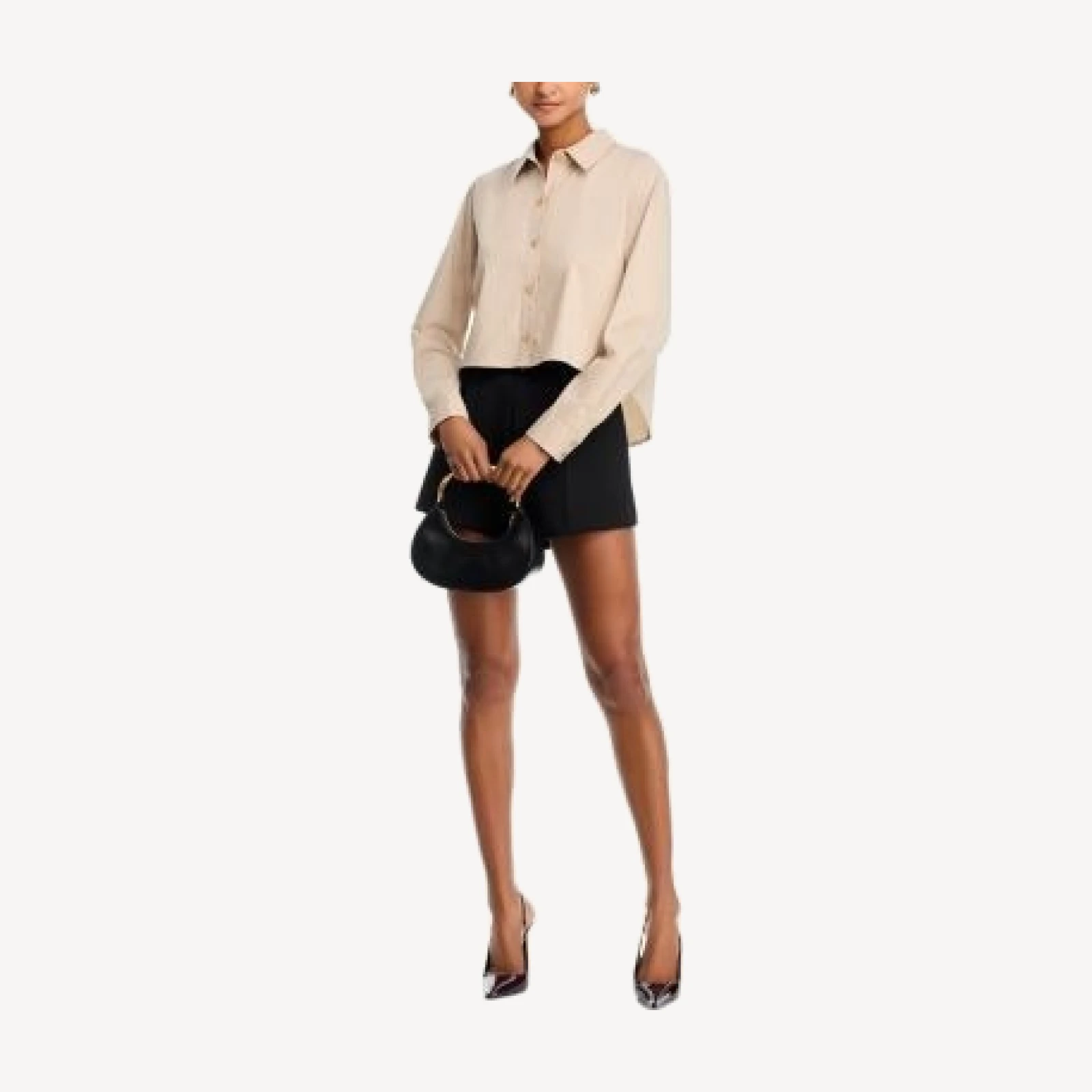 L'Agence Cosette Crop High Low Shirt