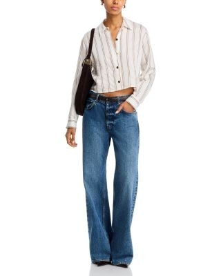 L'Agence Cosette Crop Hi Low Shirt