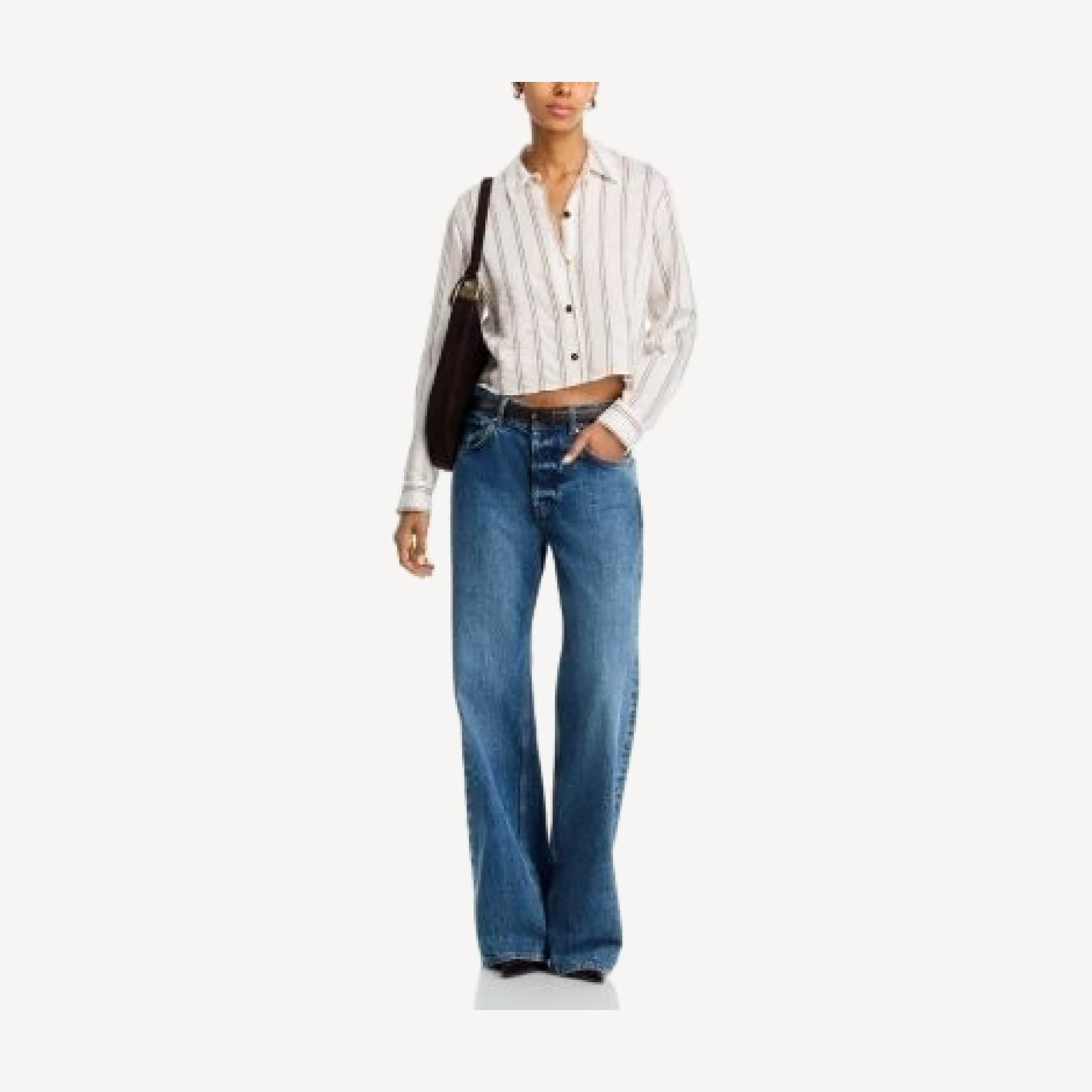 L'Agence Cosette Crop Hi Low Shirt