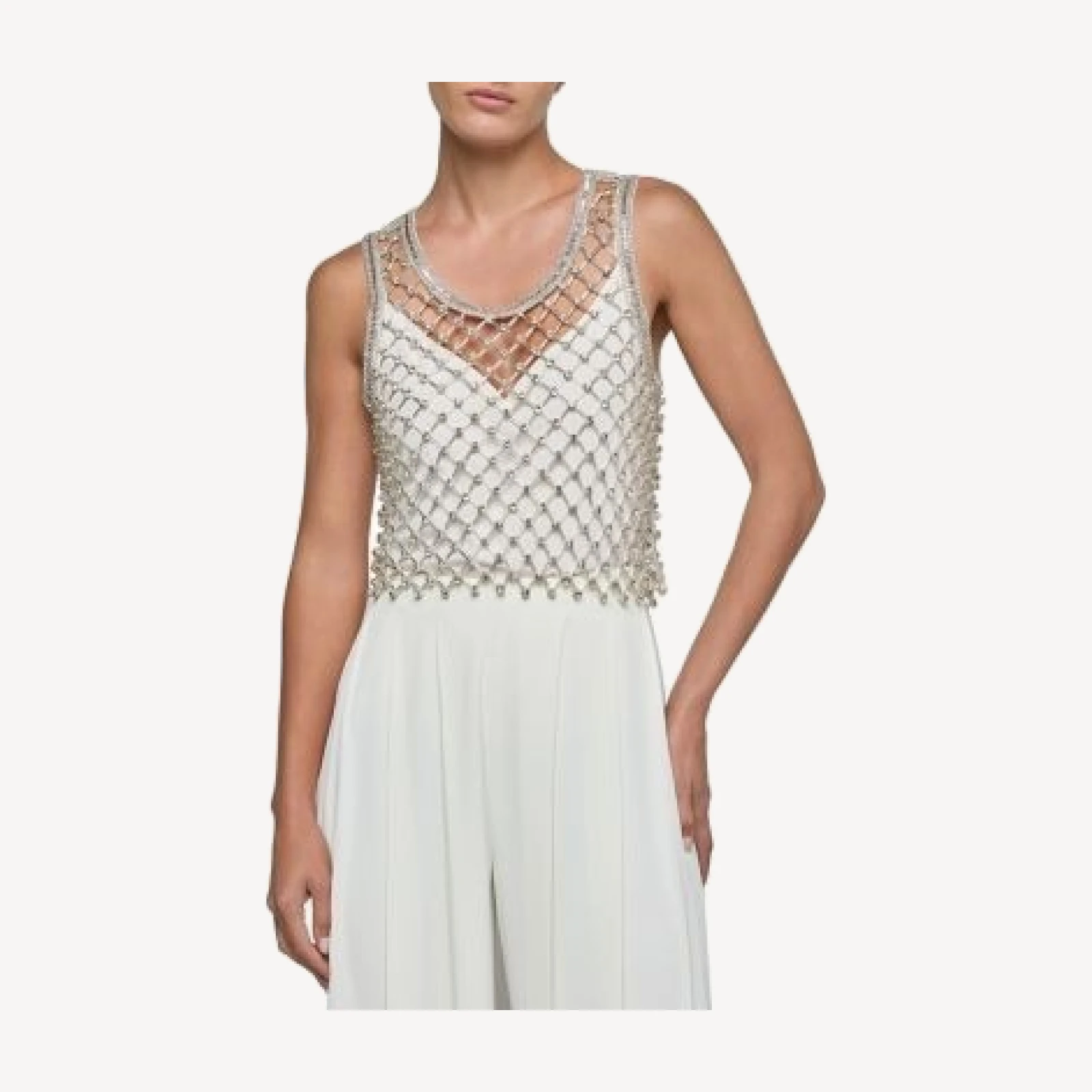L'Agence Freia Clear Crystal Tank Top