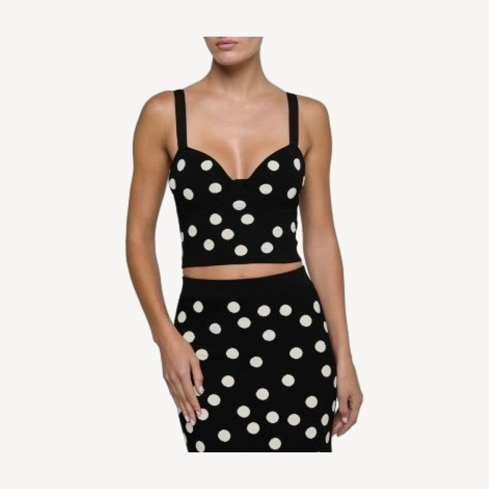 L'Agence Tula Polka Dot Knit Bra Top