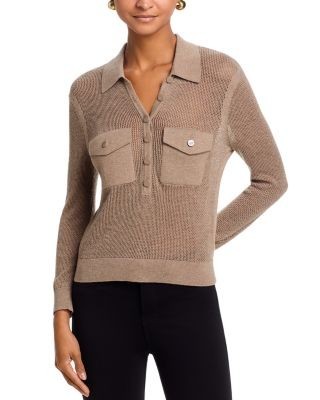 L'Agence Carine Pointelle Collared Sweater