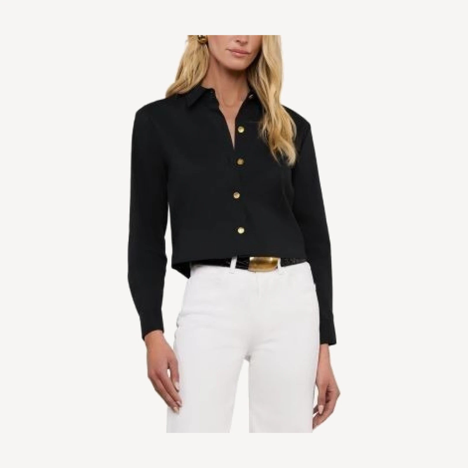 L'Agence Cosette Crop High Low Hem Shirt