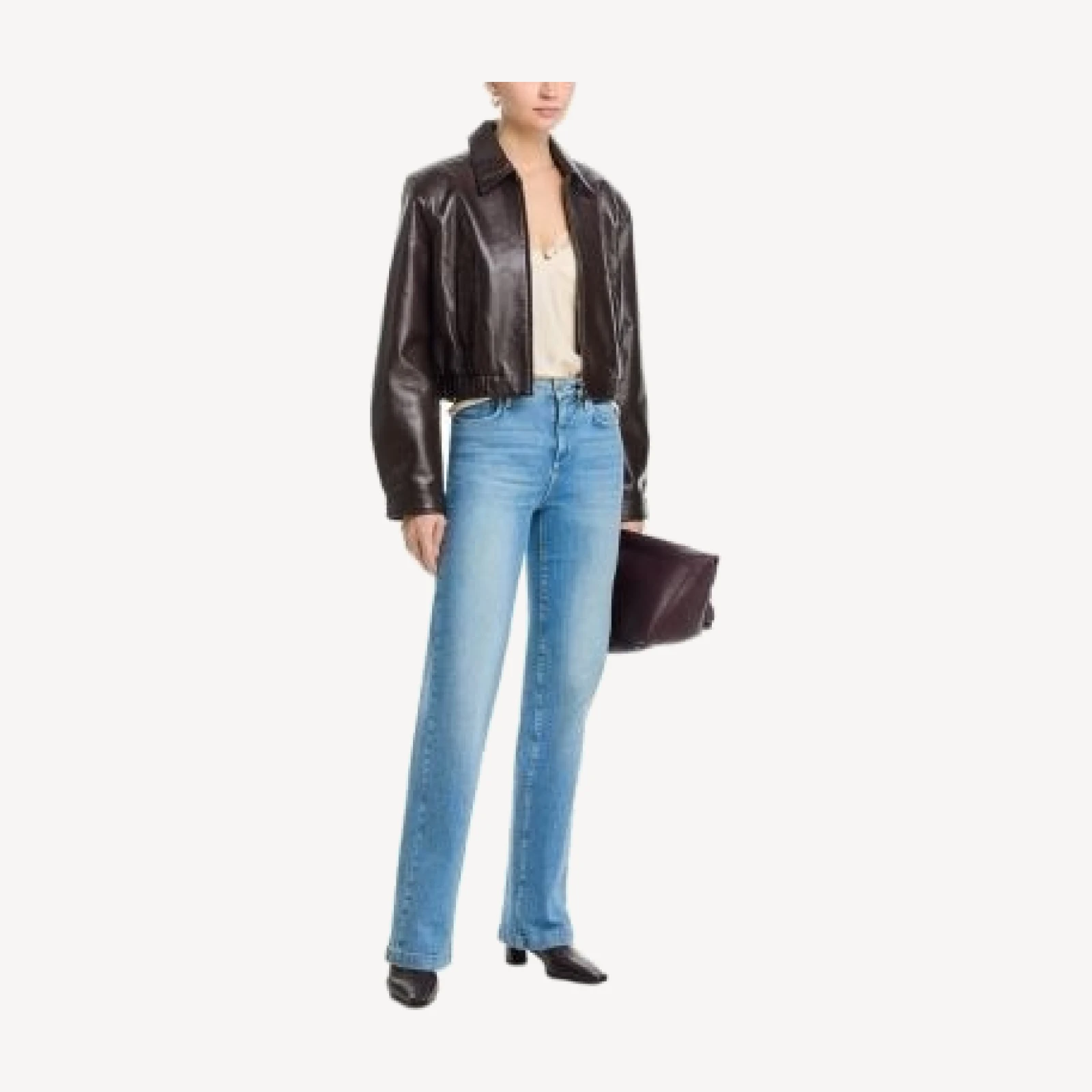 L'Agence Clayton High Rise Wide Leg Jeans in Calabasas