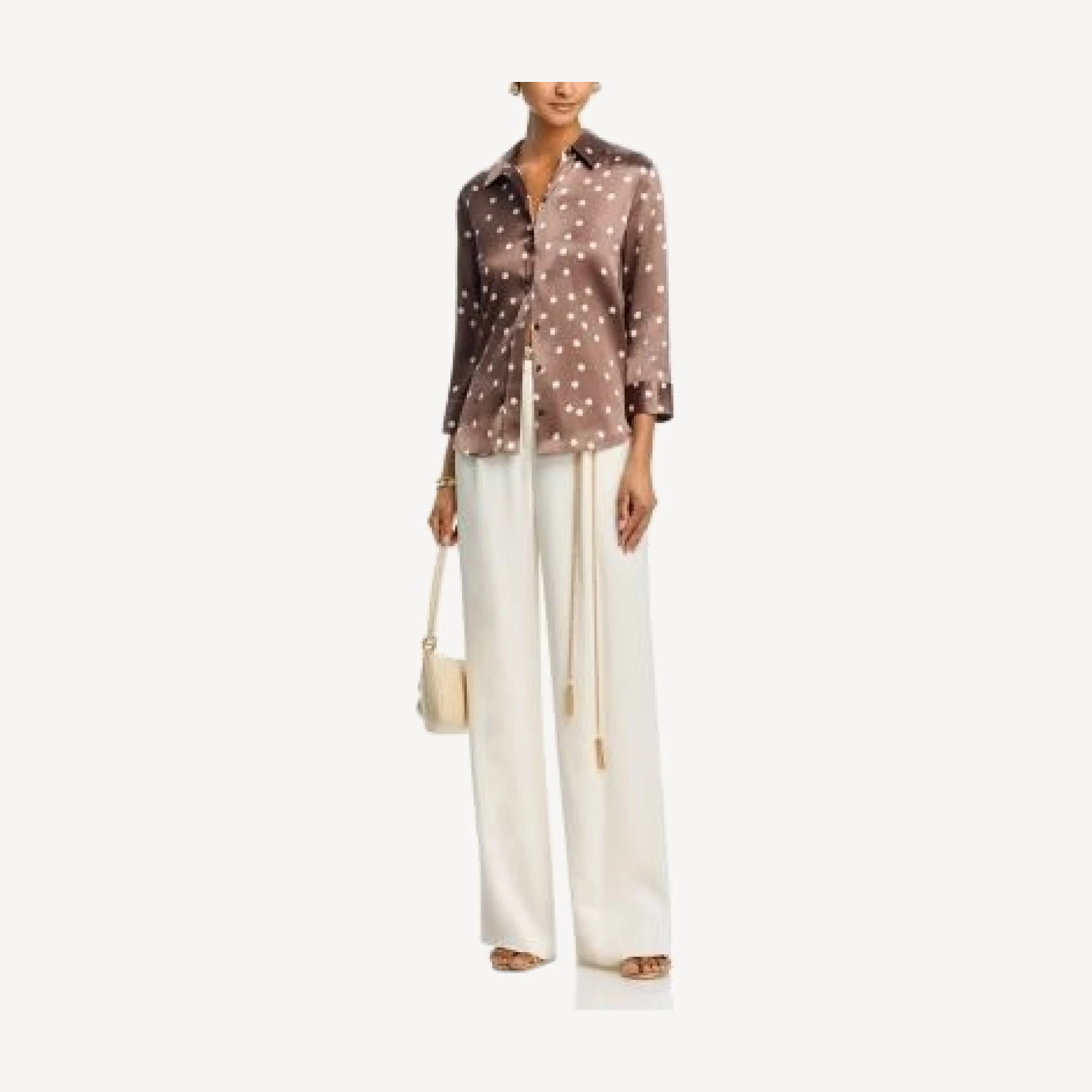 L'Agence Dani Silk Three Quarter Sleeve Blouse