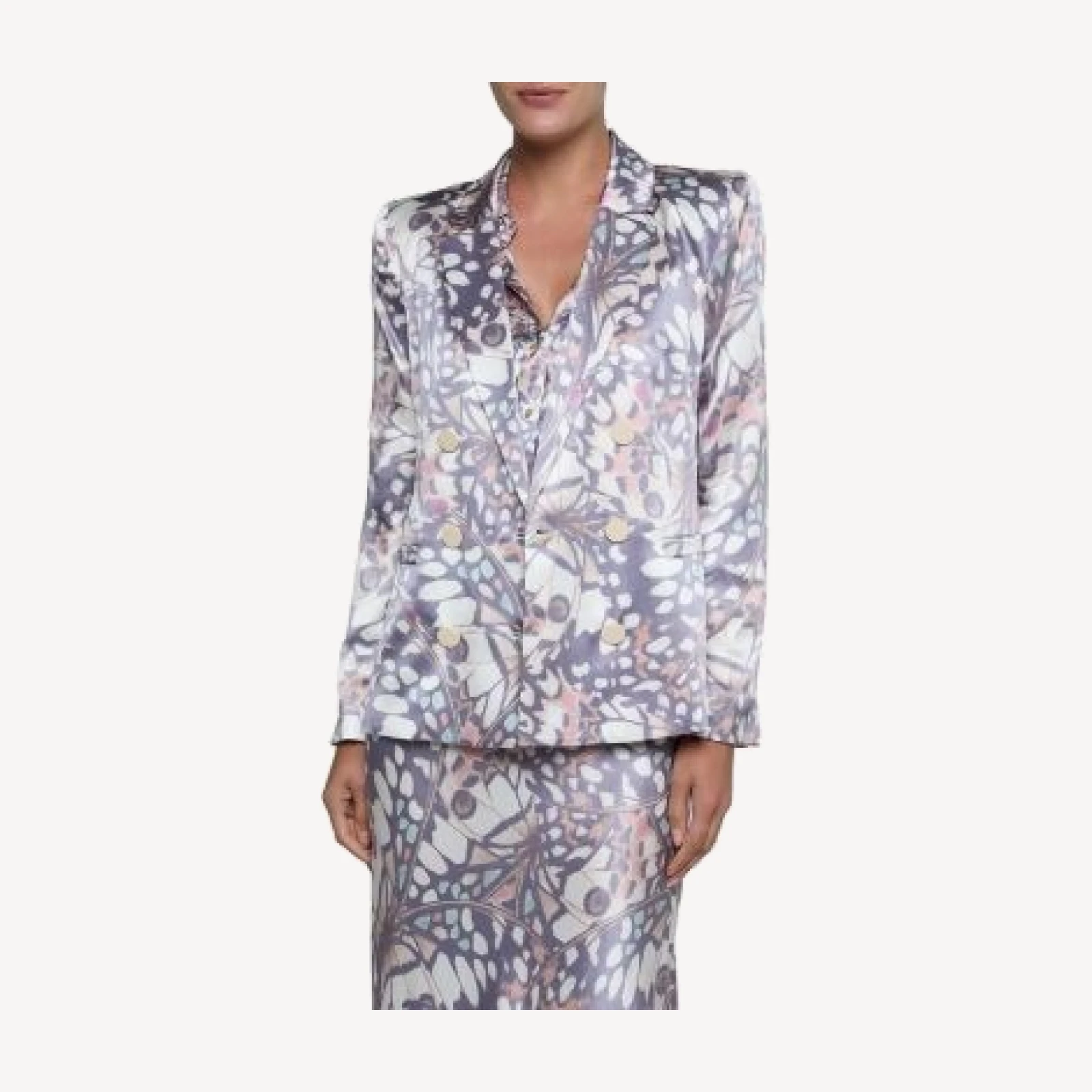 L'Agence Sena Double Breasted Linen Blazer
