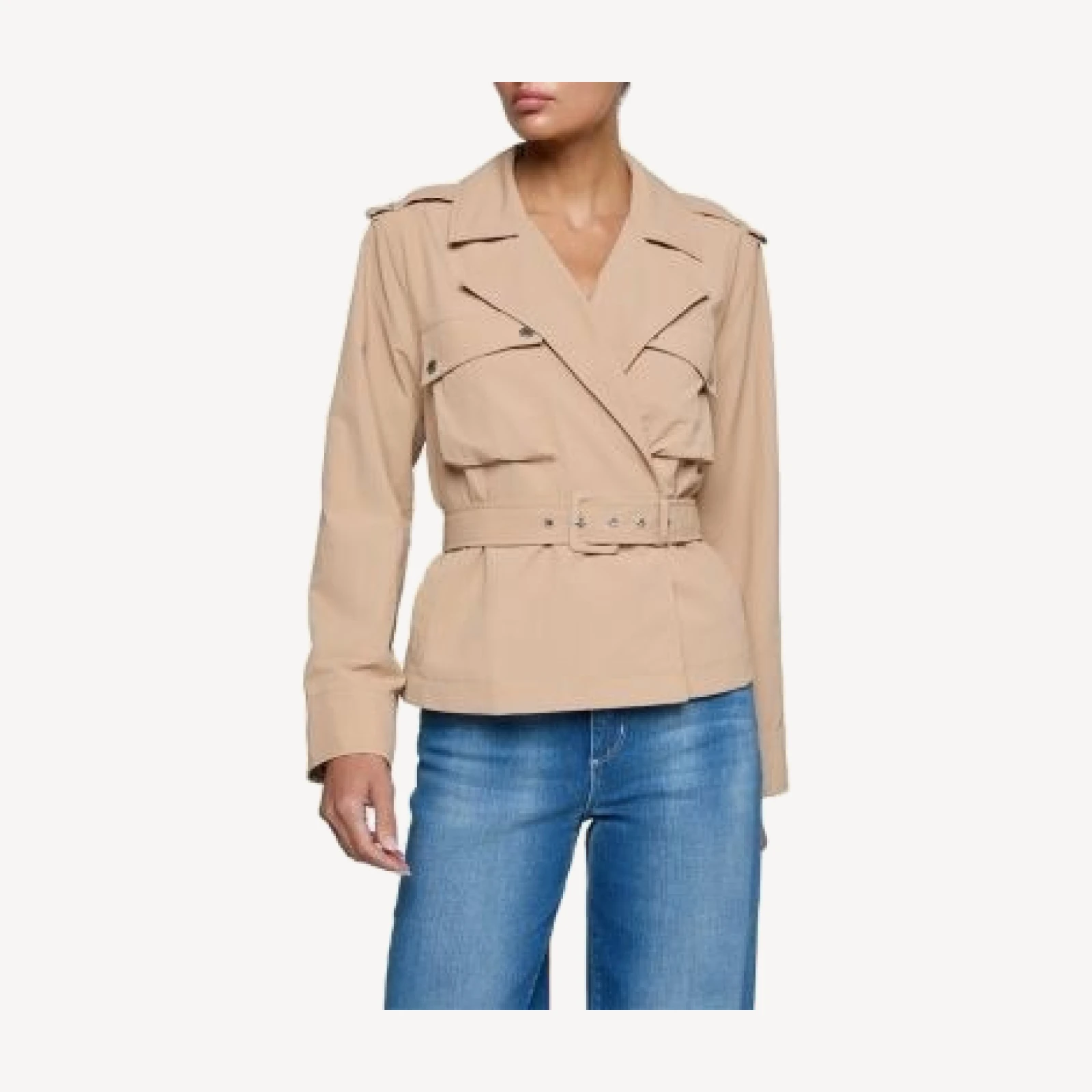 L'Agence Calida Short Windbreaker Trench Jacket