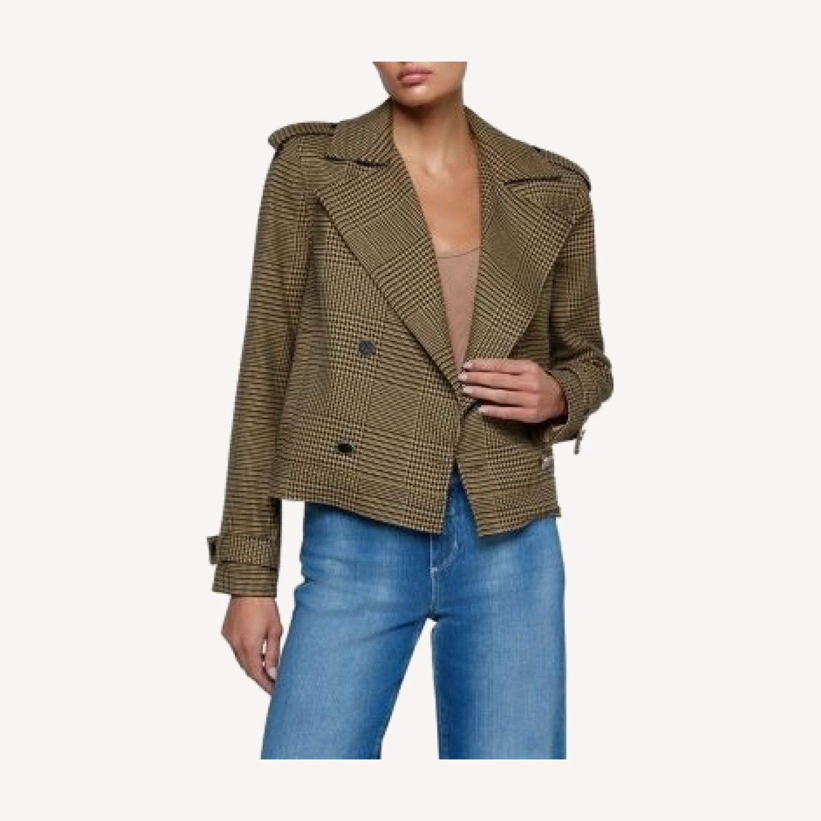 L'Agence Xoey Cropped Trench Jacket