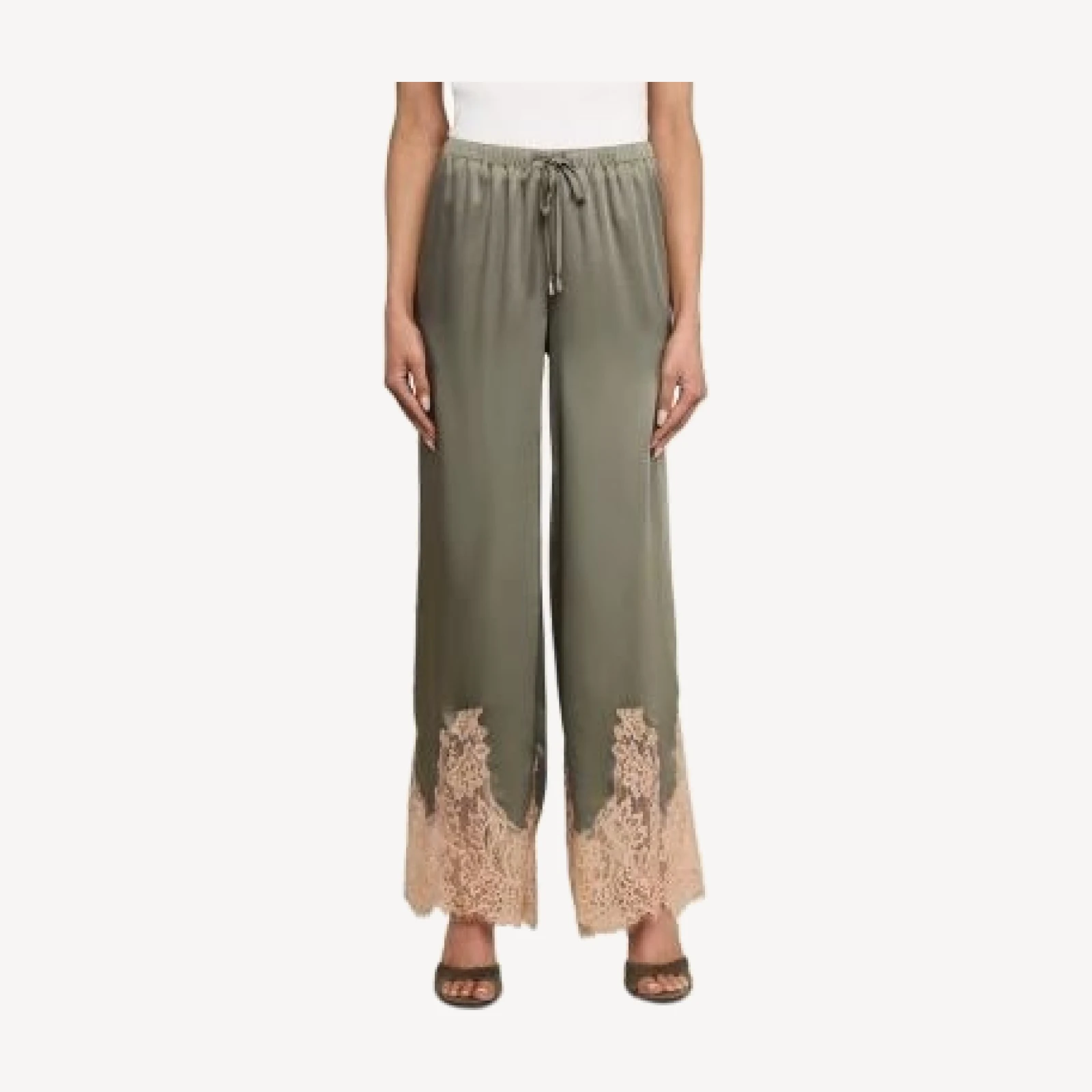 L'Agence Mirel Lace Trim Drawstring Pants