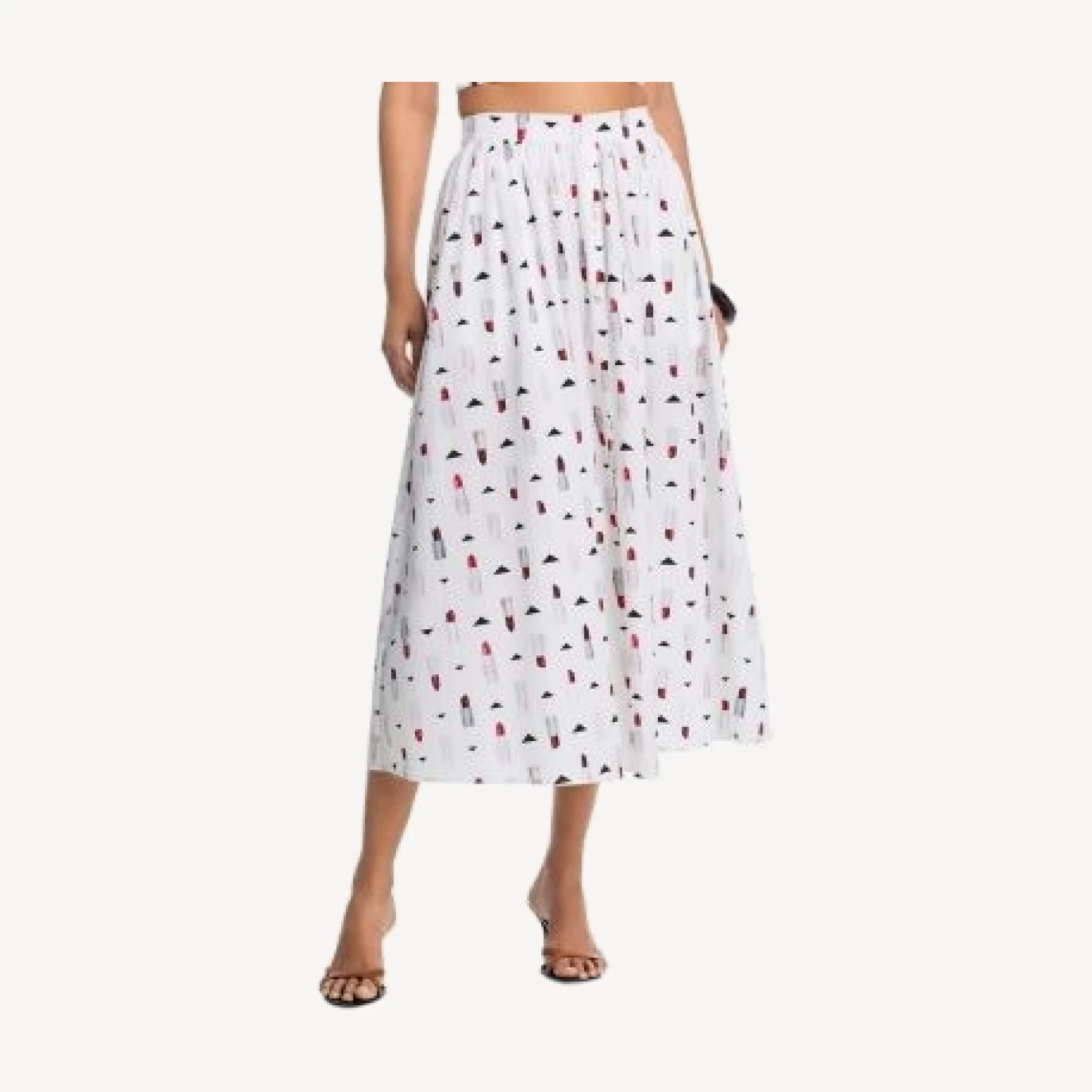 L'Agence Seina Printed Midi Skirt
