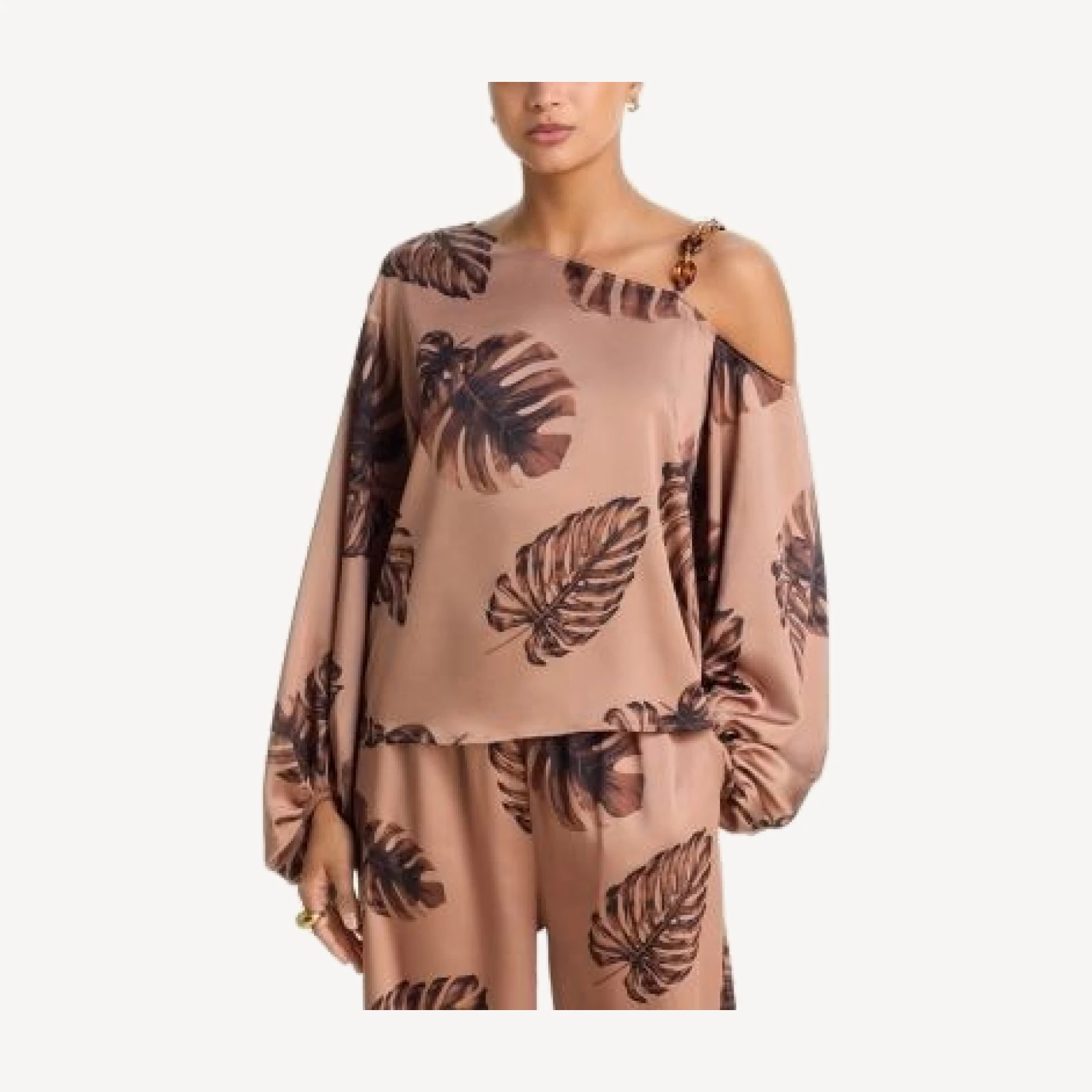L'Agence Asami Chain One Shoulder Blouse