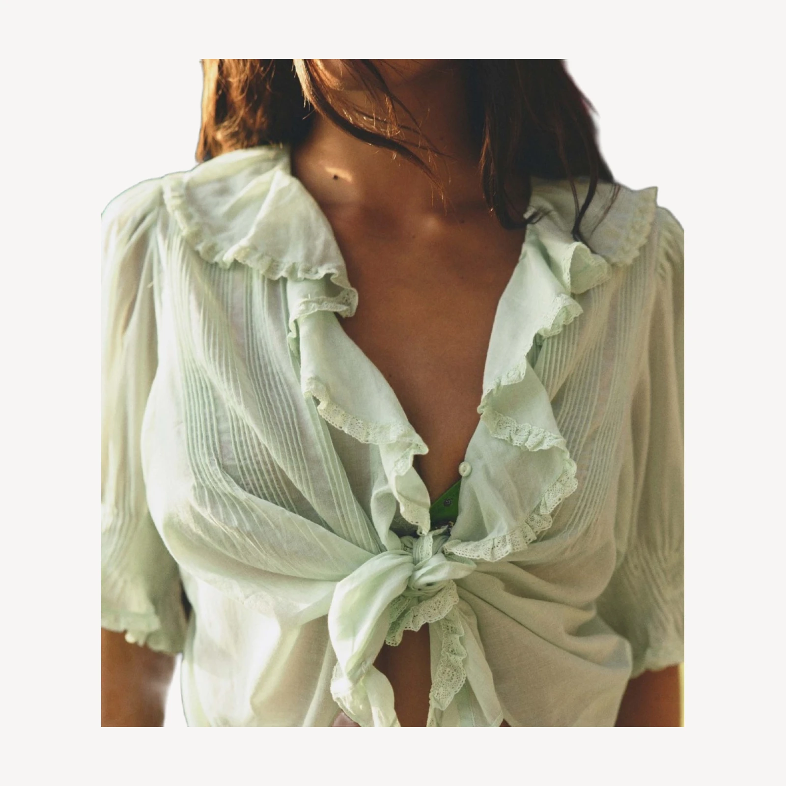 HENRI TOP -- SEAFOAM