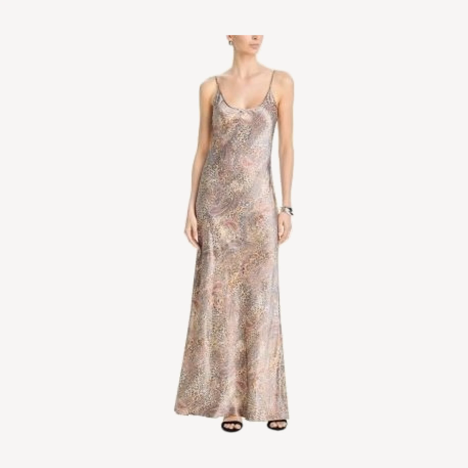 L'Agence Charmaine Silk Scoop Neck Gown