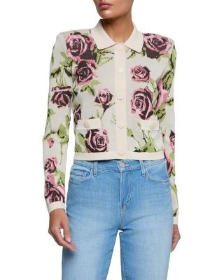 L'Agence Osiris Jacquard Collared Cardigan