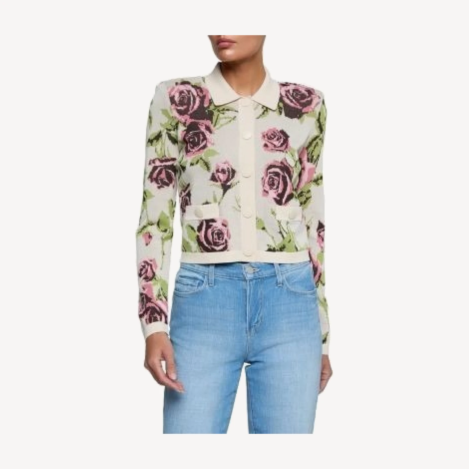 L'Agence Osiris Jacquard Collared Cardigan
