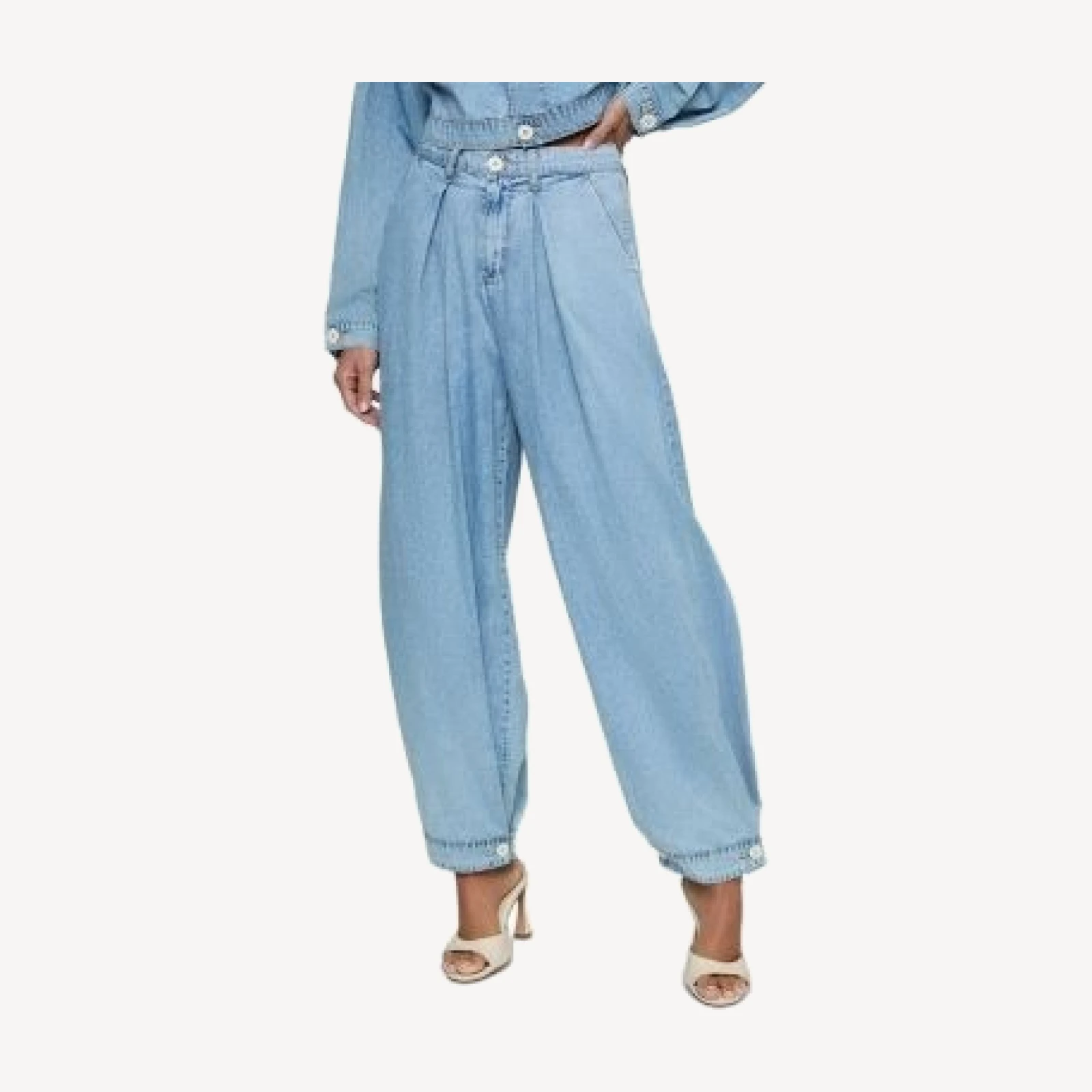 L'Agence Elias High Rise Convertible Wide Leg Ankle Jeans in Oxnard