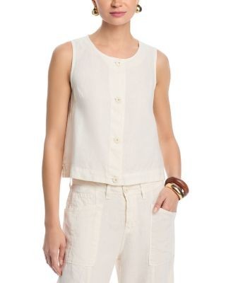 L'Agence Foster Sleeveless A Line Linen Top