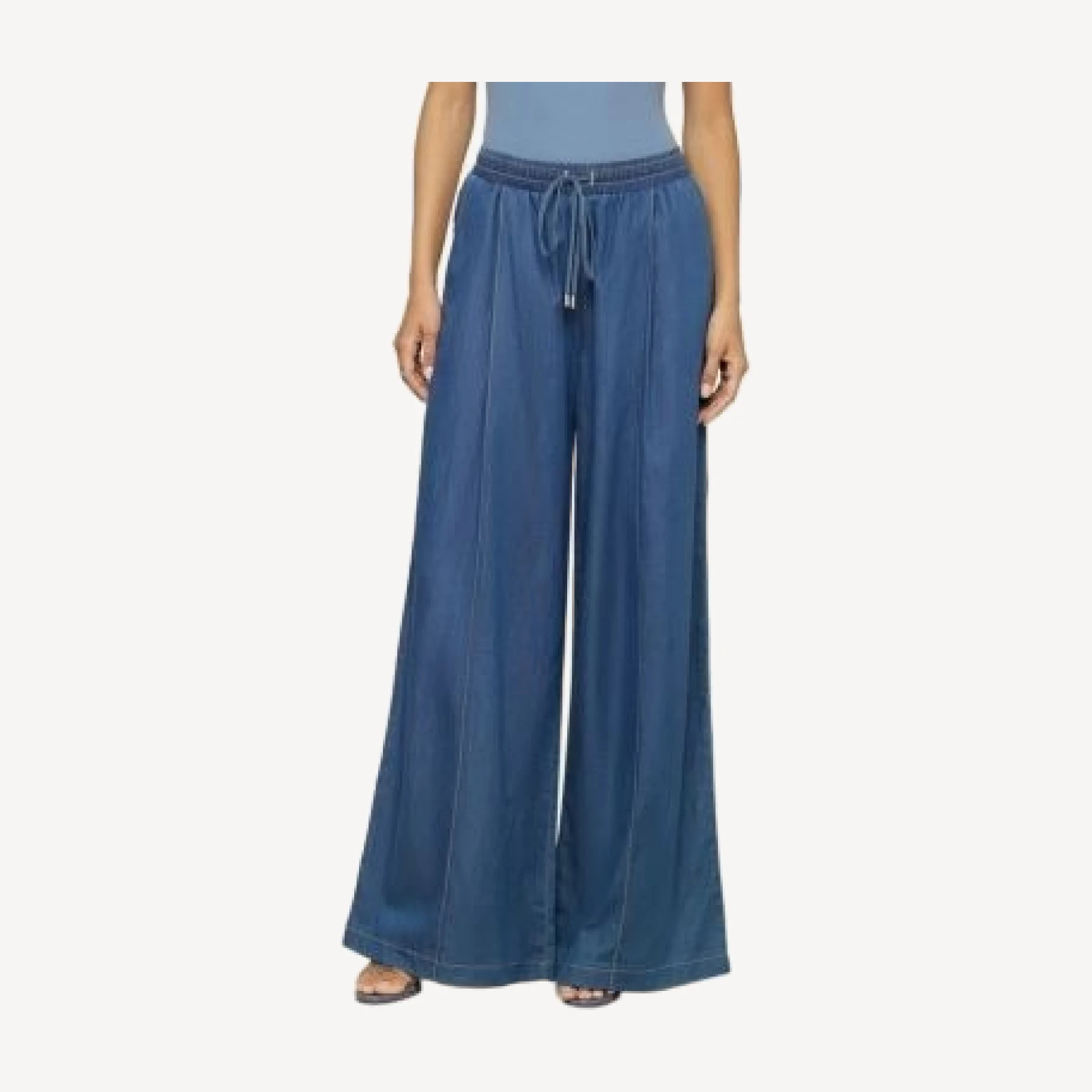 L'Agence Connie High Rise Drawstring Trouser Jeans in Cherokee