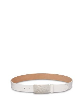L'Agence Women's Chara Croc Embossed Leather Belt