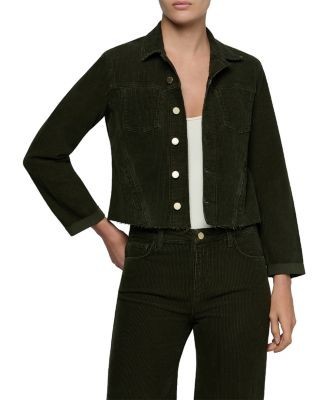 L'Agence Janelle Cotton Stretch Slim Raw Edge Jacket