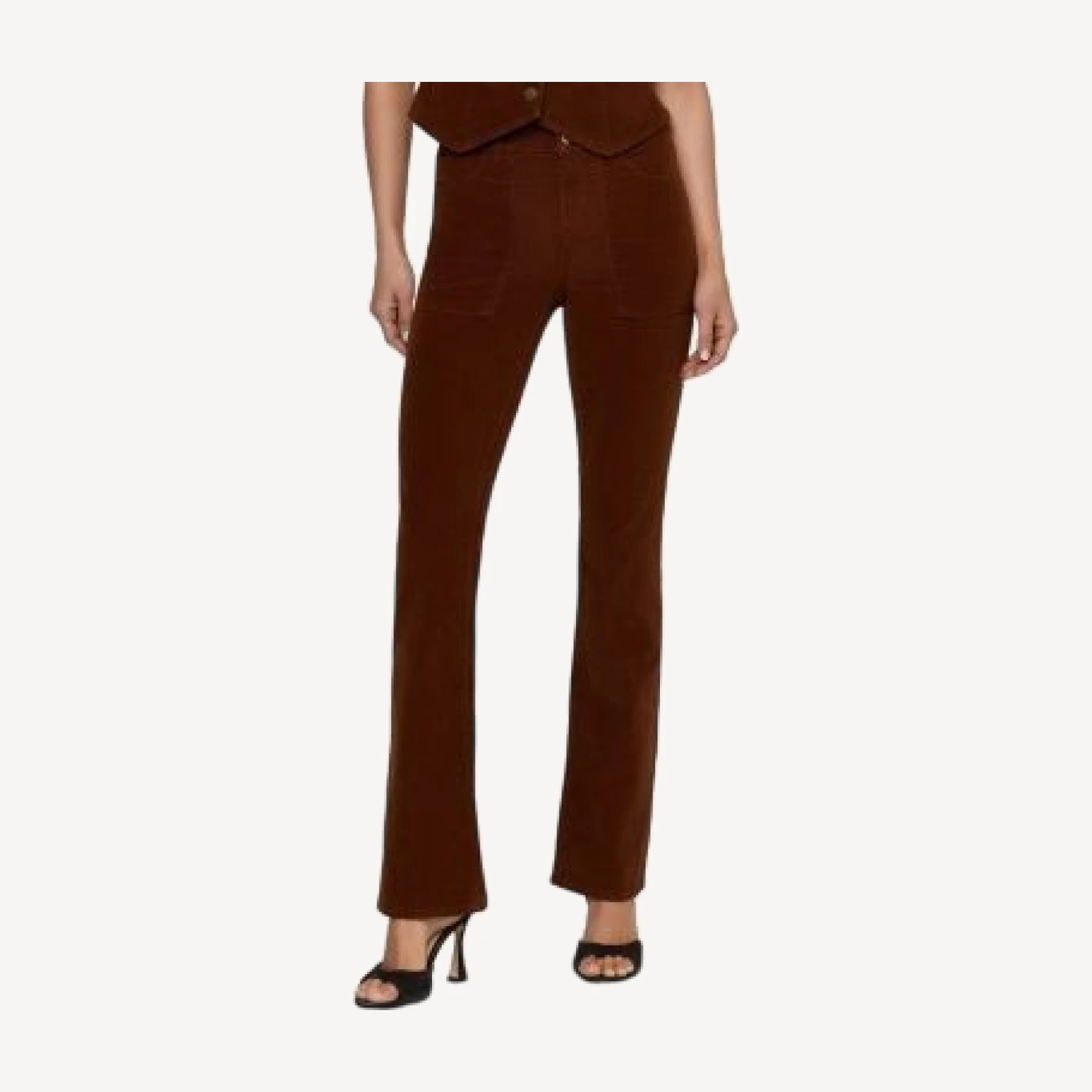 L'Agence Saffia High Rise Slim Straight Corduroy Jeans in Java