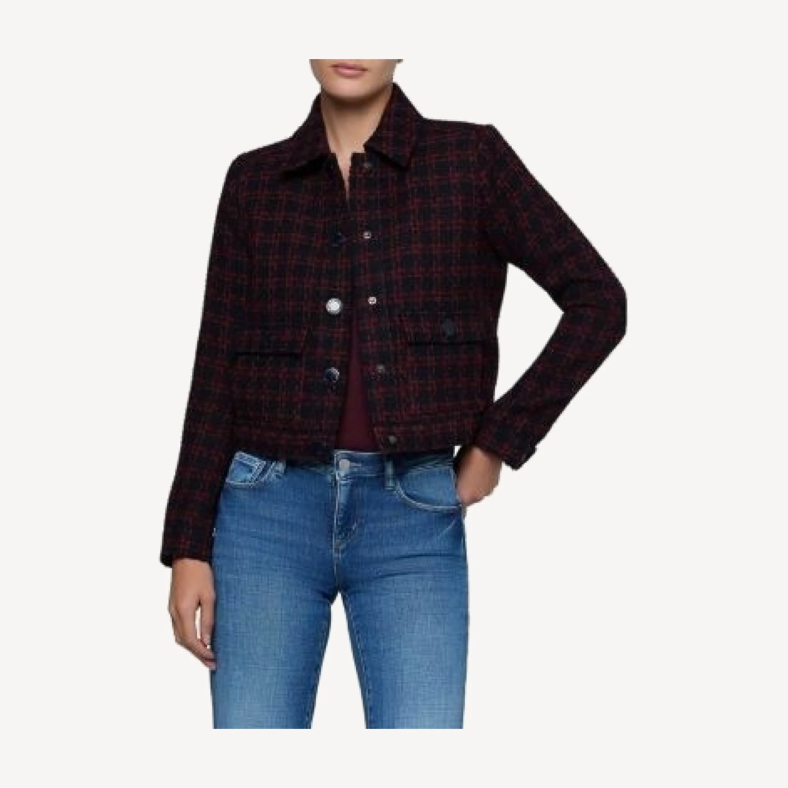 L'Agence Nyx Cropped Tweed Jacket