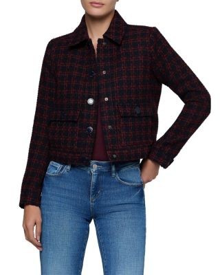 L'Agence Nyx Cropped Tweed Jacket