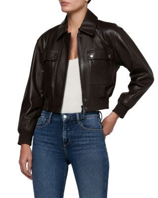 L'Agence Clotilde Leather Bomber Jacket