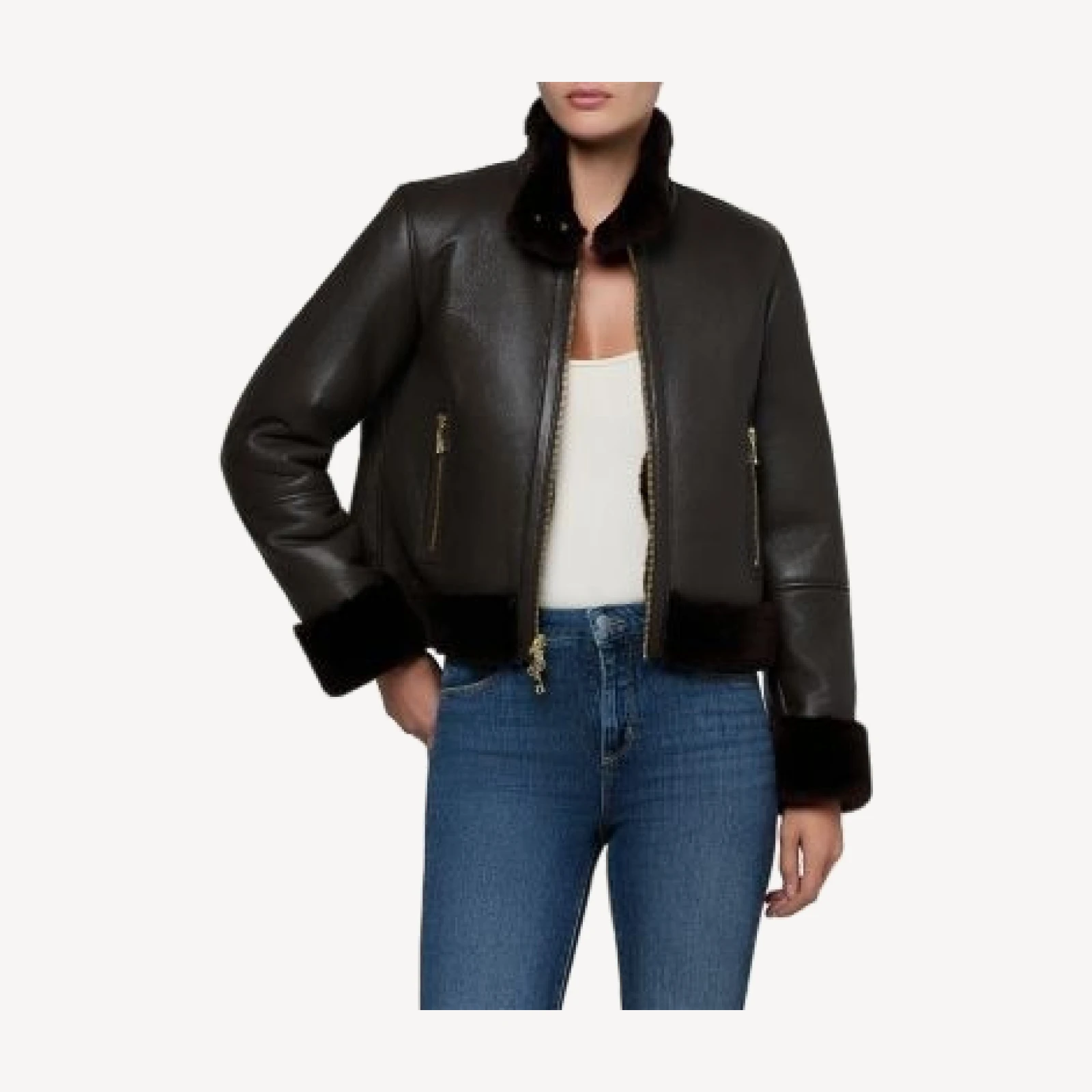 L'Agence Glacia Shearling Jacket