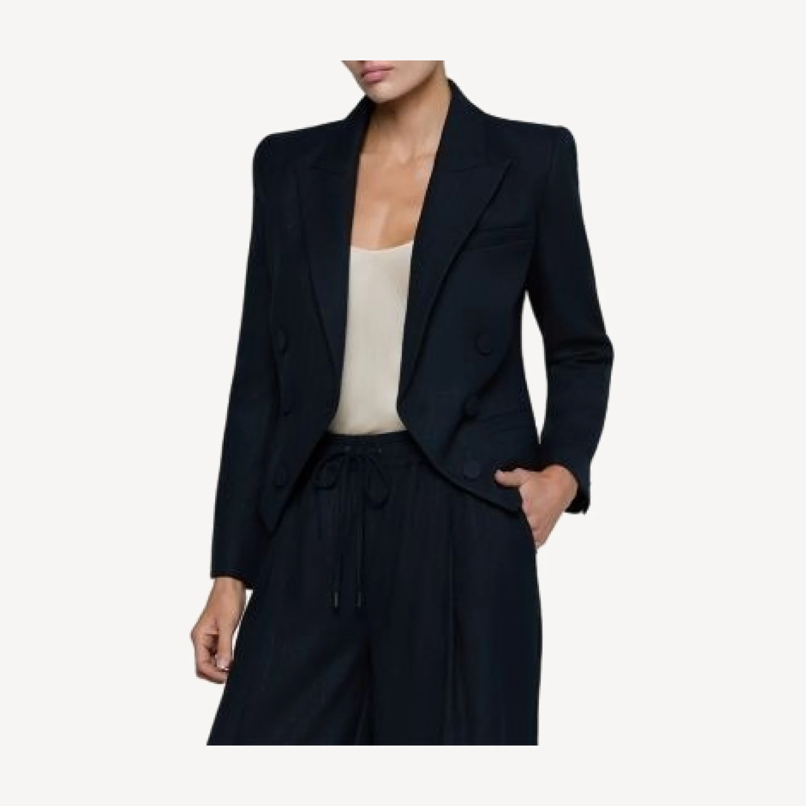 L'Agence Risa Cropped Double Breasted Blazer