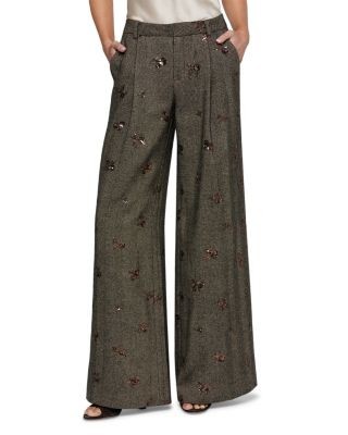 L'Agence Allanah Embellished Wide Pants