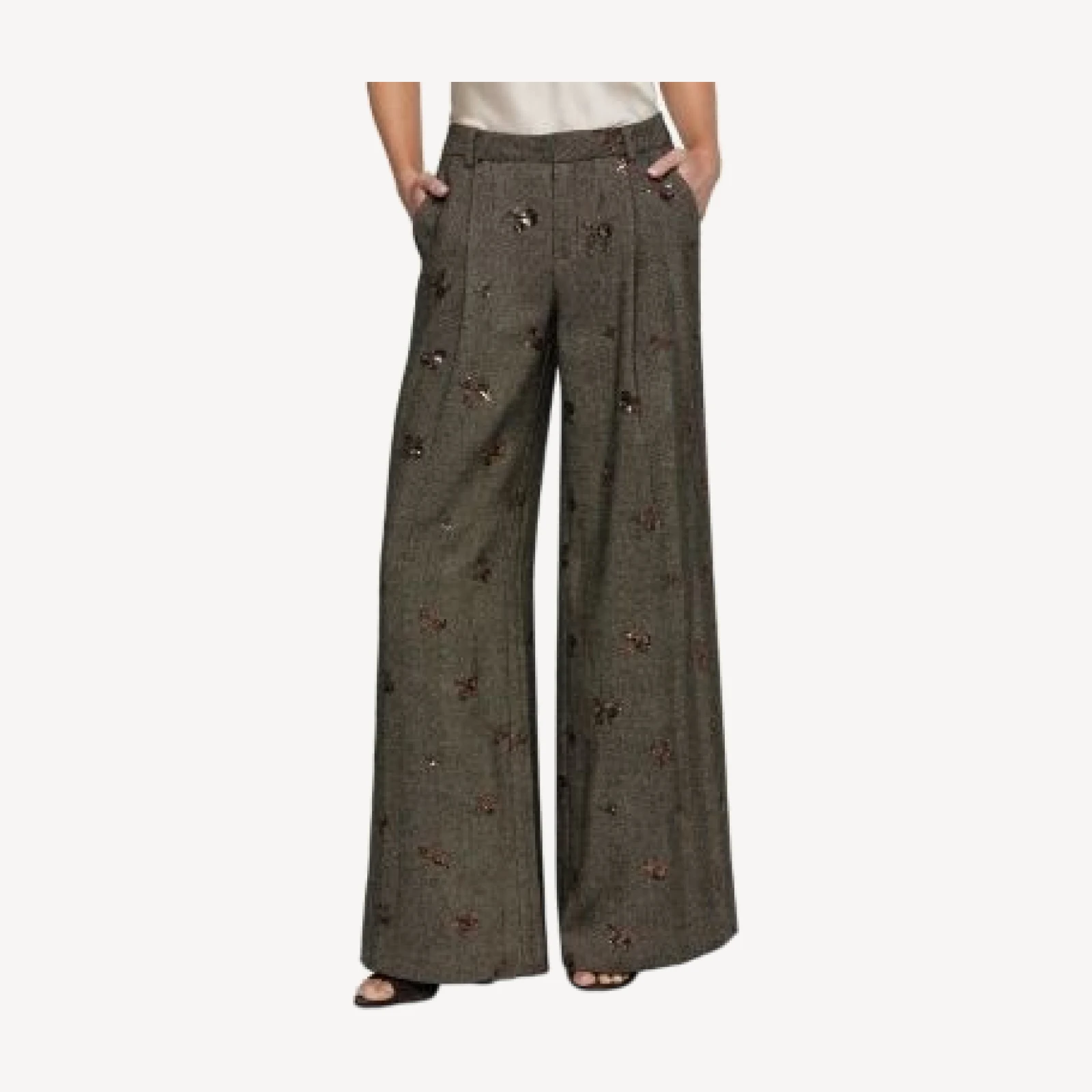 L'Agence Allanah Embellished Wide Pants