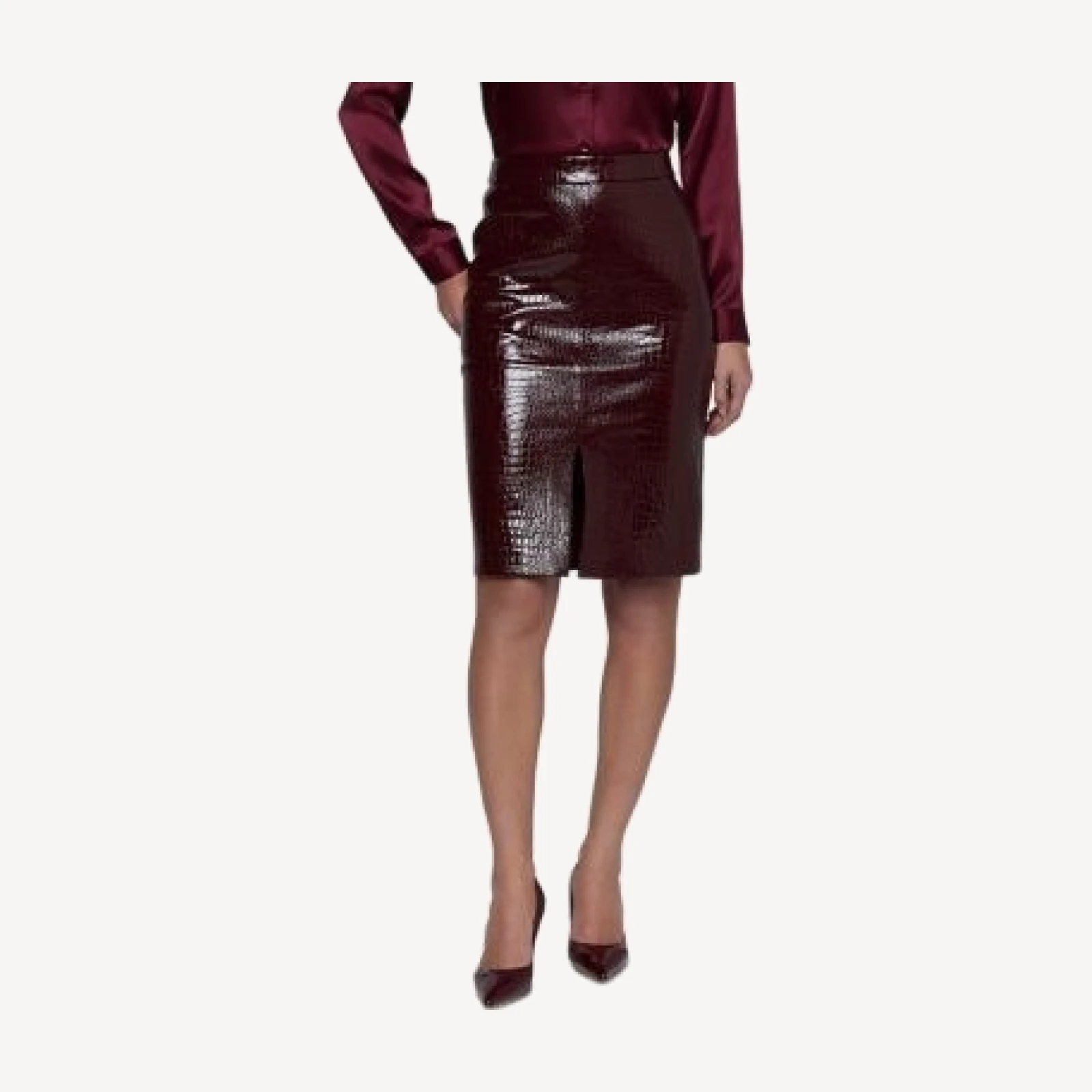 L'Agence Violetta Faux Leather Pencil Skirt