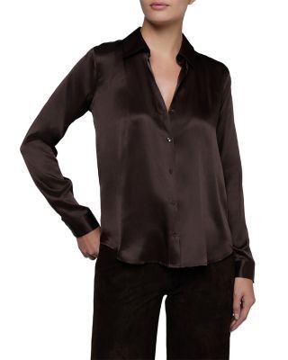 L'Agence Tyler Silk Button Front Blouse