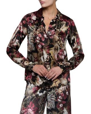 L'Agence Tyler Silk Long Sleeve Blouse