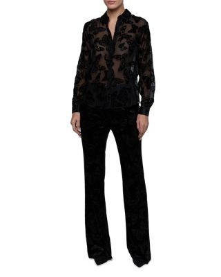 L'Agence Laurent Velvet Butterfly Lace Blouse