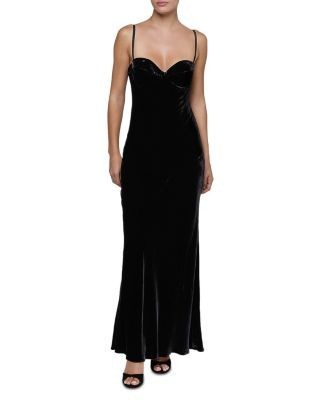 L'Agence Sayla Velvet Bias Cut Maxi Dress
