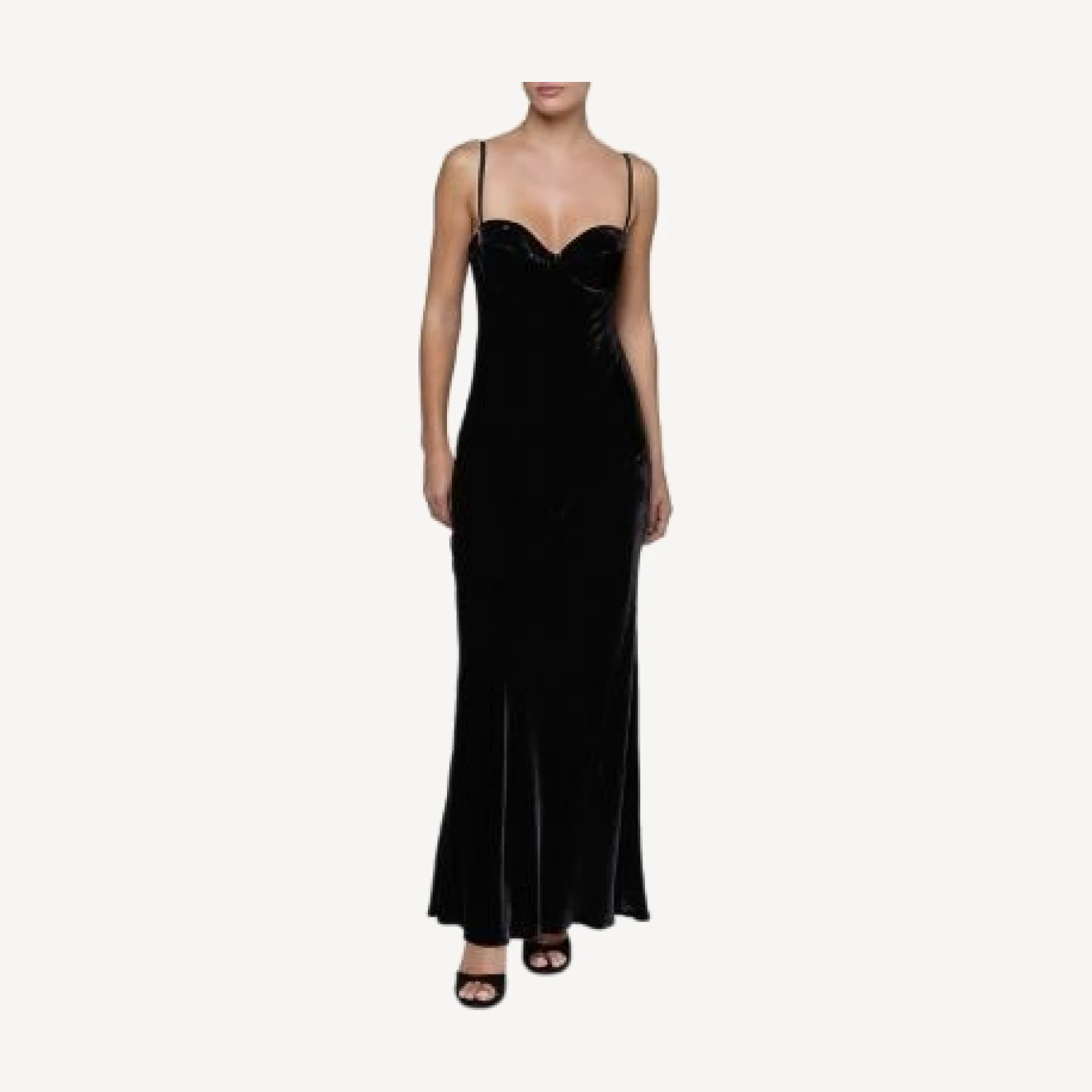 L'Agence Sayla Velvet Bias Cut Maxi Dress