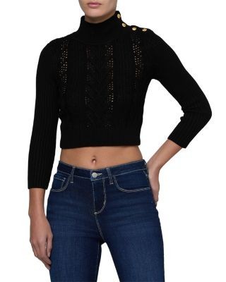 L'Agence Kamdyn Cable Mock Neck Sweater