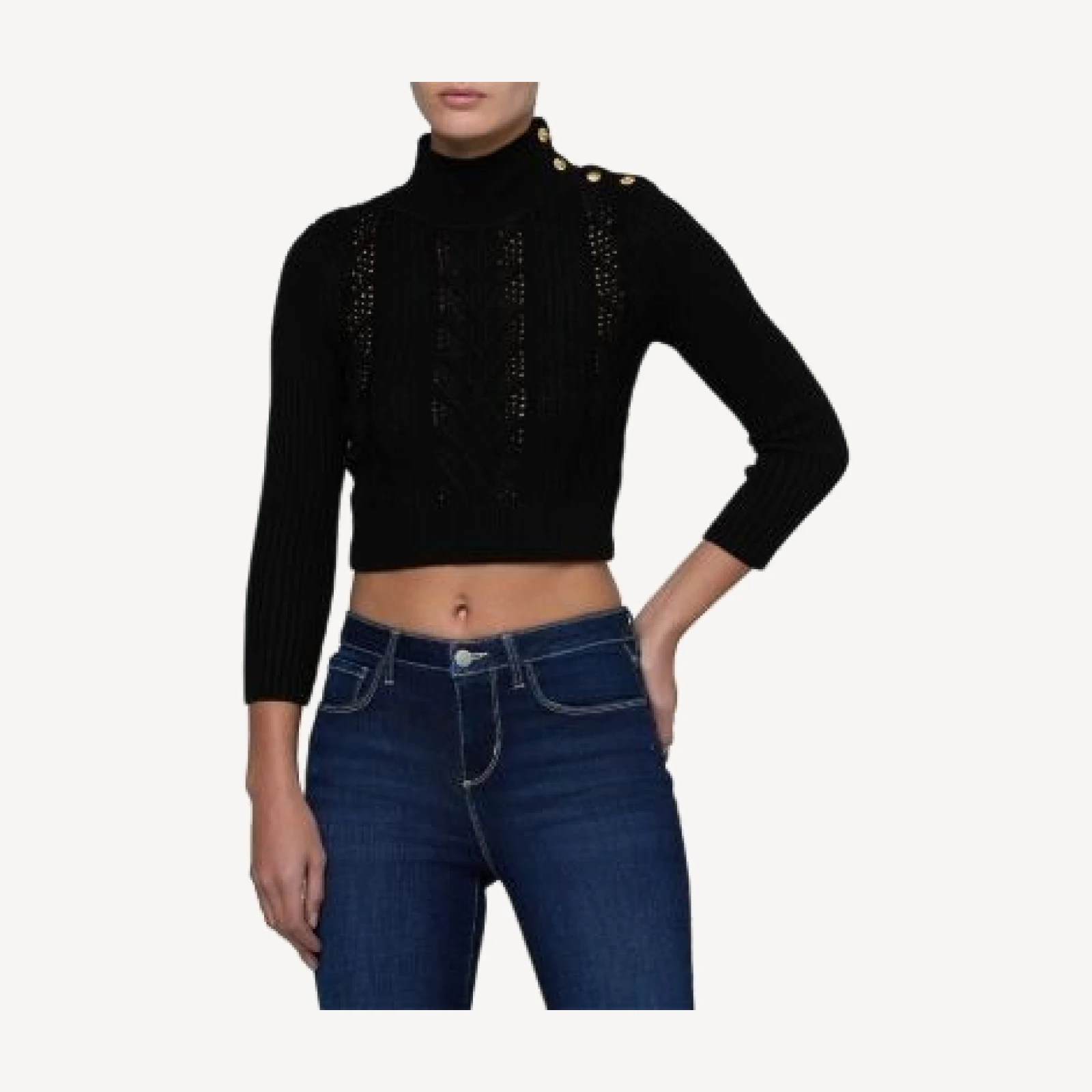 L'Agence Kamdyn Cable Mock Neck Sweater