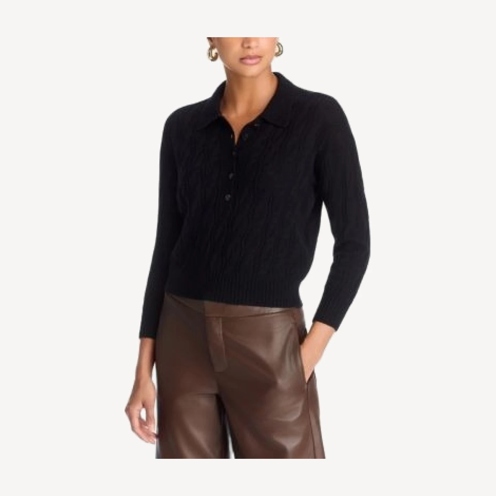 L'Agence Airy Cable Knit Wool Sweater