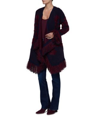 L'Agence Naiad Jacquard Fringe Cardigan