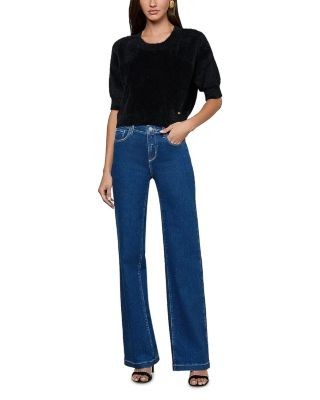 L'Agence Guinevere Cropped Crewneck Sweater