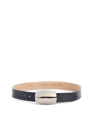 L'Agence Women's Milou Domed Embossed Leather Belt