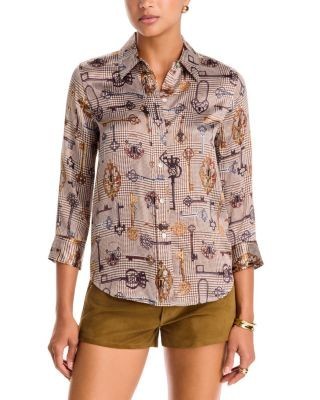 L'Agence Dani Printed Silk Blouse