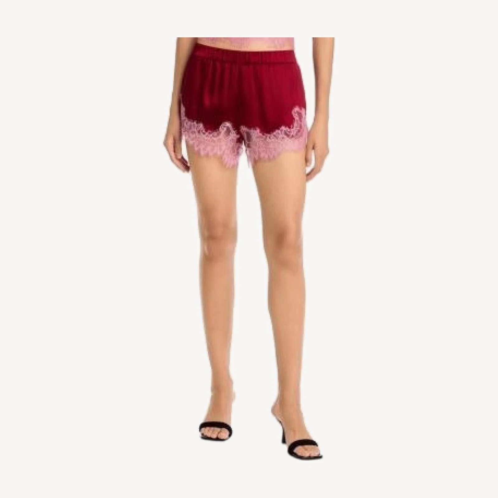 L'Agence Joy Silk Lace Inset Shorts