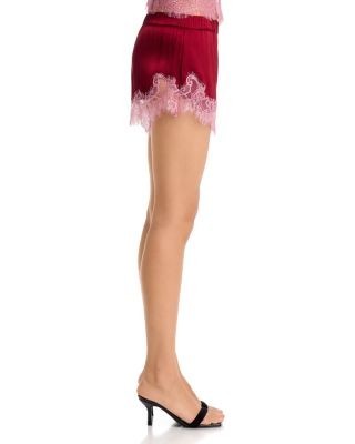 L'Agence Joy Silk Lace Inset Shorts